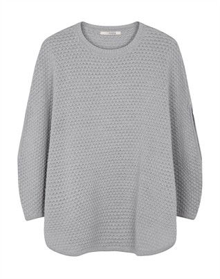 Sibin Linnebjerg - Adi Poncho - Melange Grey
